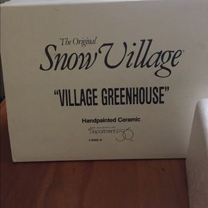 Snow village green house NEVER USED